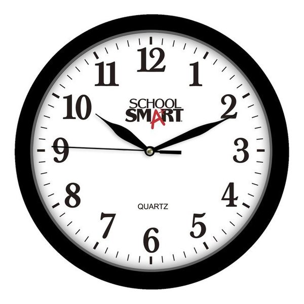 School Smart CLOCK WALL 13 IN SILENT MOVEMENT BLACK FRAME SSG-0004